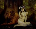 Tiger und Nymph Chinesisches Mädchen Nackt